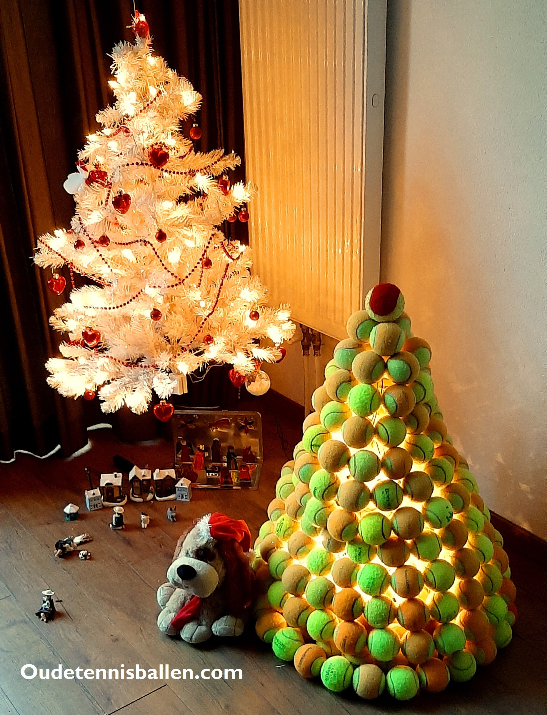 Tennisballen kerstboom